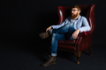 Red beard, wine chair